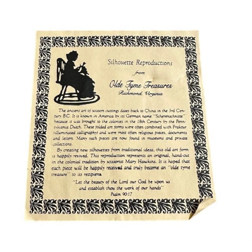 Olde Tyme Treasures Scherenschnitte Rabbit Silhouette Framed Art Blessings Twice
